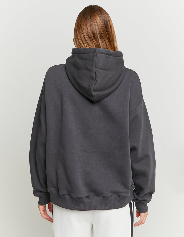 Oversize Hoodie with Embroidery Patch | Grey