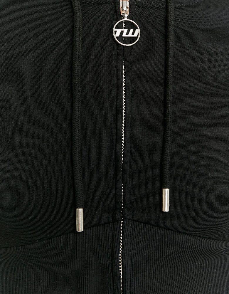 Cropped Zip Up Hoodie | Black