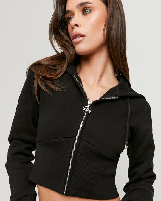 Zip Up Hoodie | Black