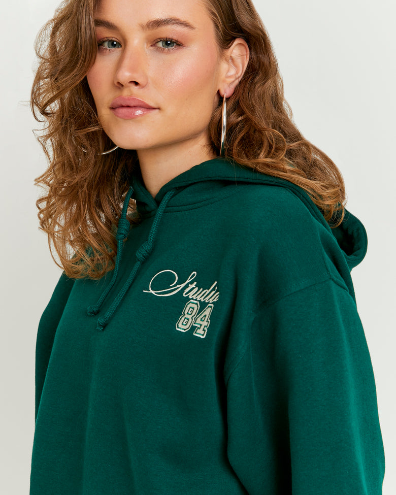 Embroidered Hoodie | Dark Green