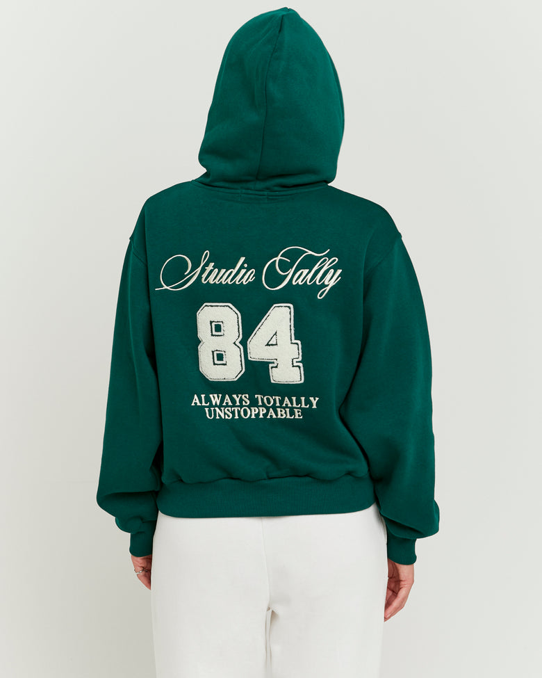 Embroidered Hoodie | Dark Green