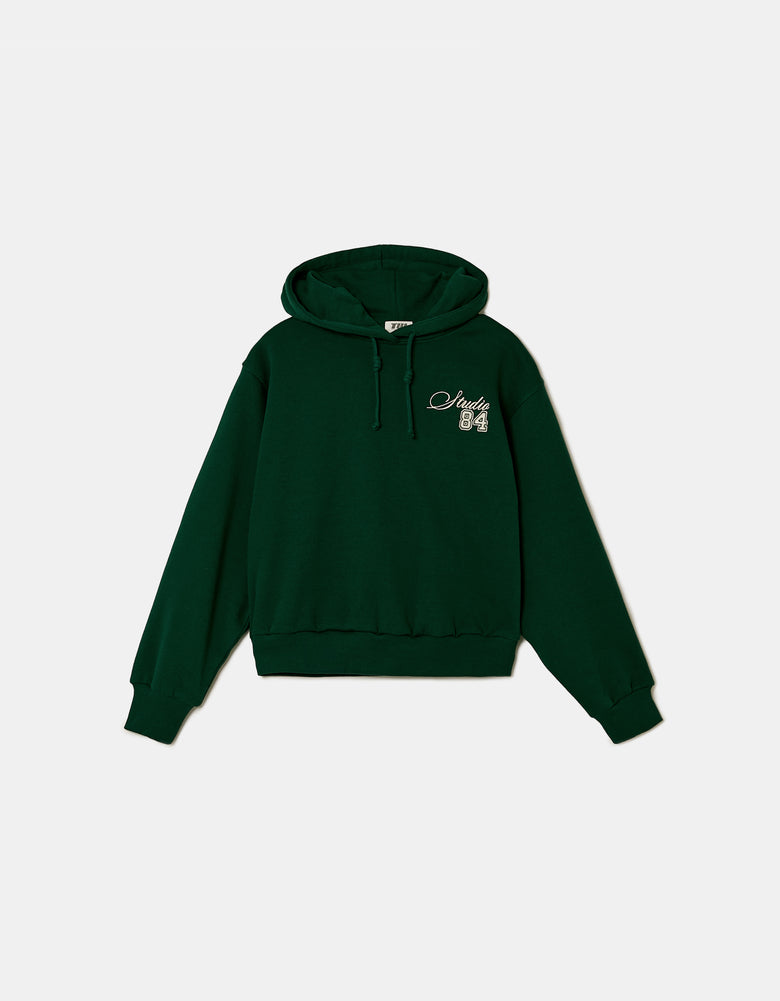 Embroidered Hoodie | Dark Green