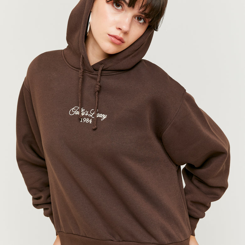 hoodie with embroidery | Brown