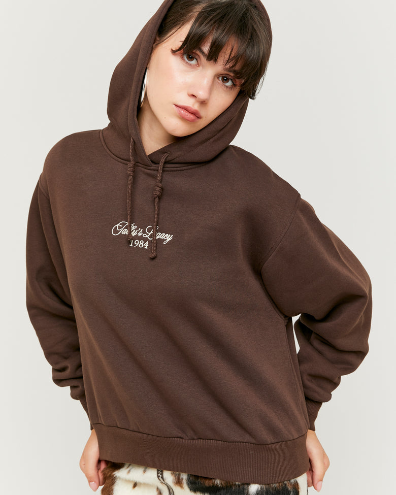 hoodie with embroidery | Brown