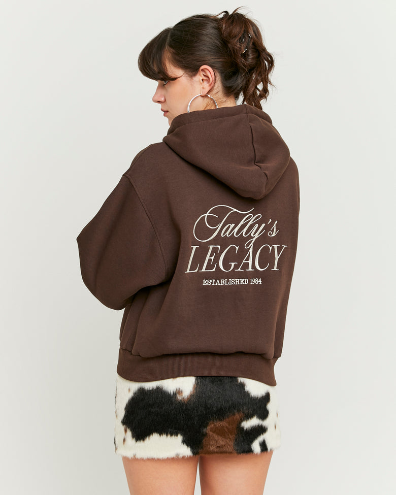 hoodie with embroidery | Brown