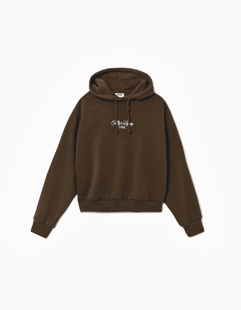 hoodie with embroidery | Brown