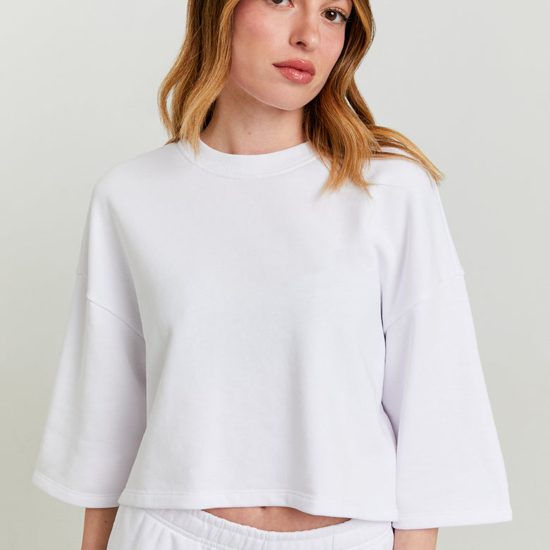 Cropped Sweatshirt | White