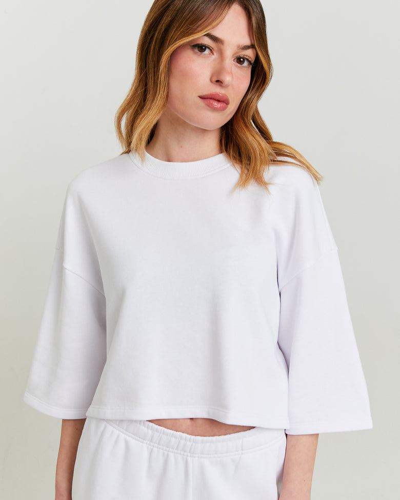 Cropped Sweatshirt | White