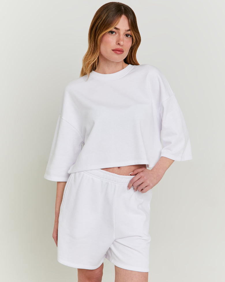 Cropped Sweatshirt | White