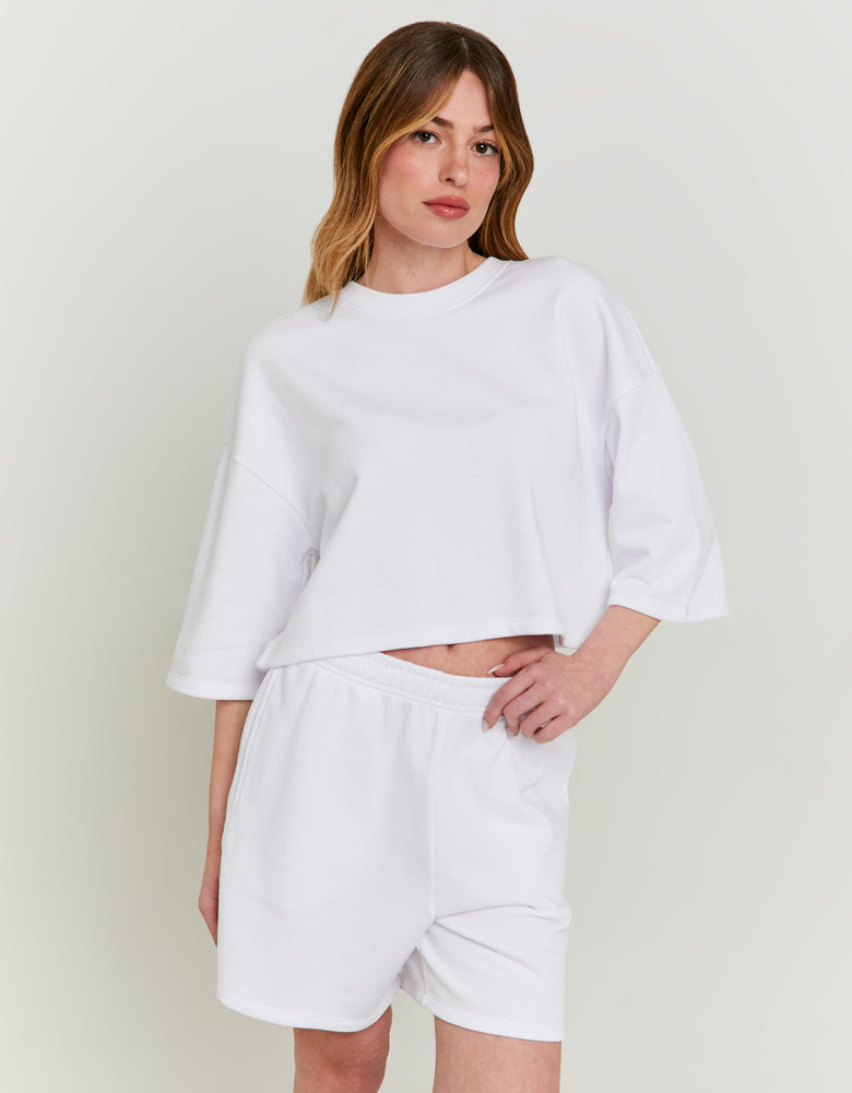 Cropped Sweatshirt | White