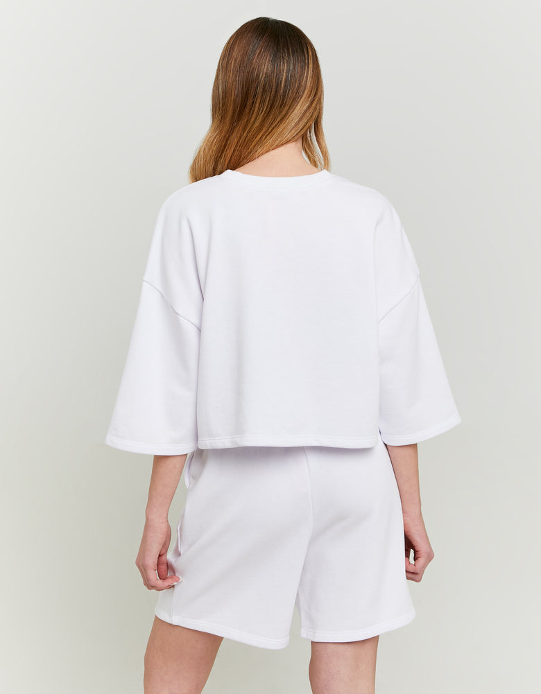 Cropped Sweatshirt | White