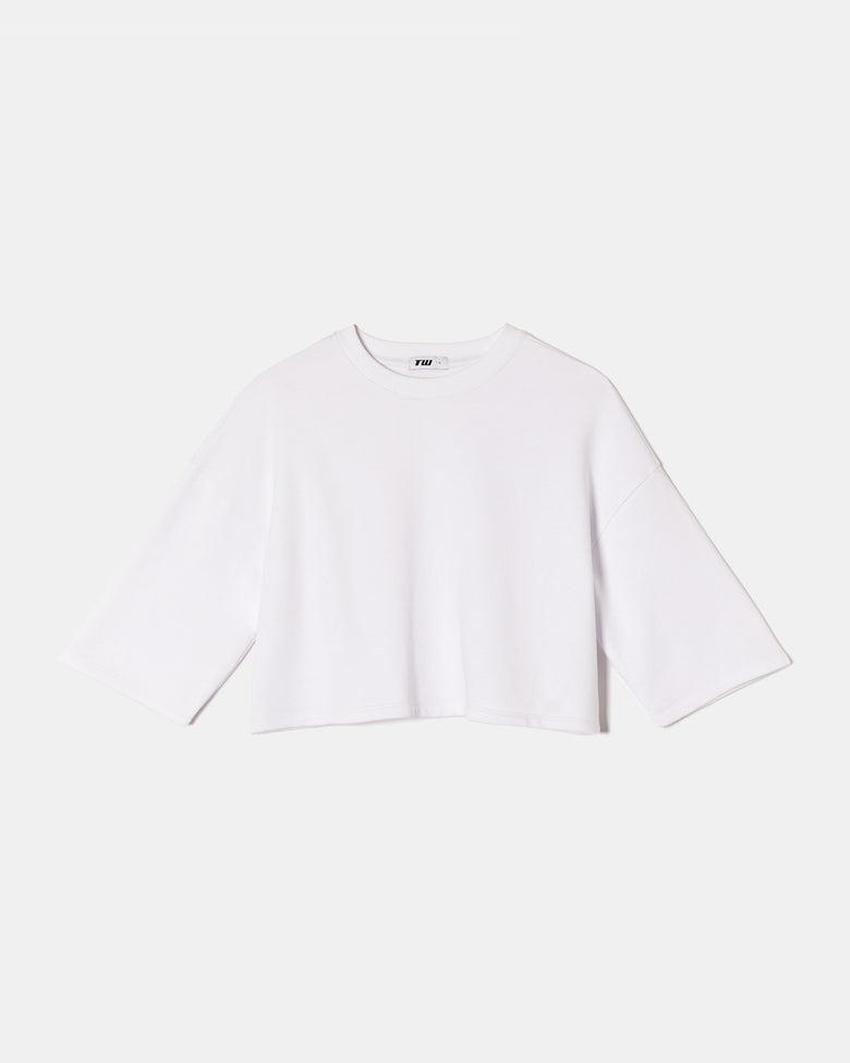 Cropped Sweatshirt | White