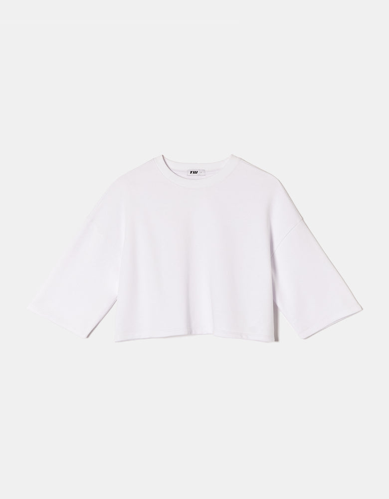 Cropped Sweatshirt | White
