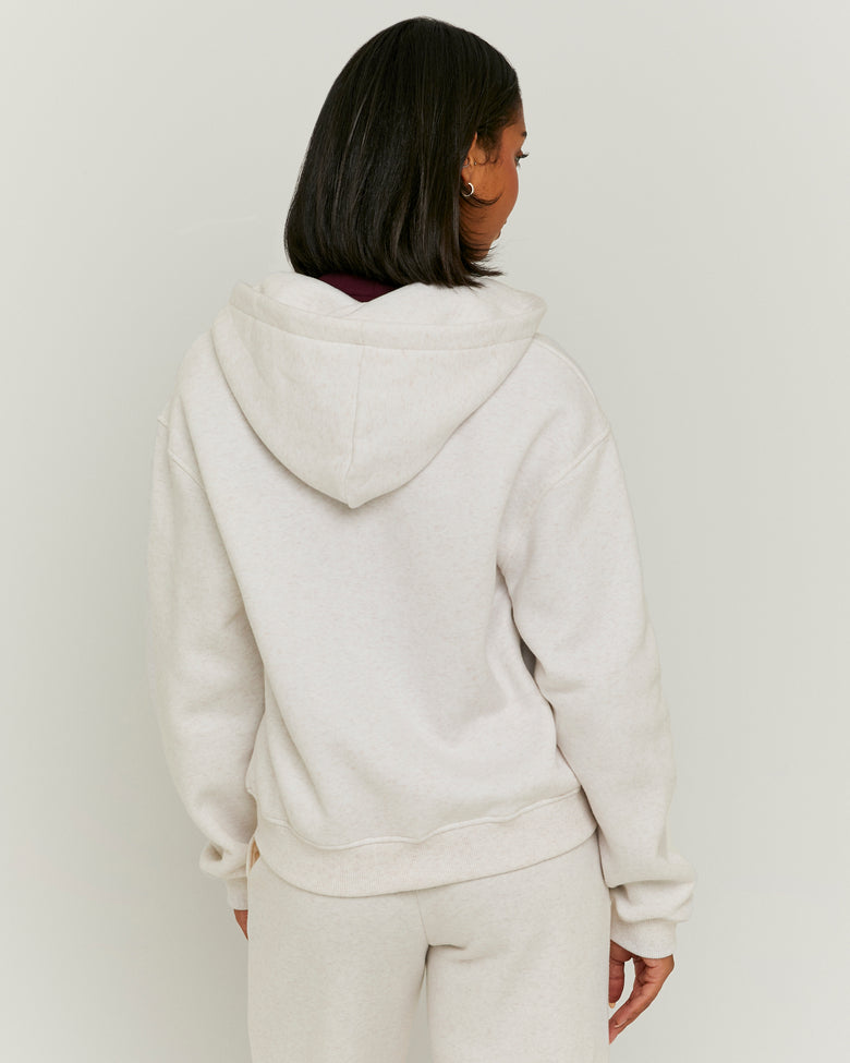 Zip Up Hoodie | Beige Chine