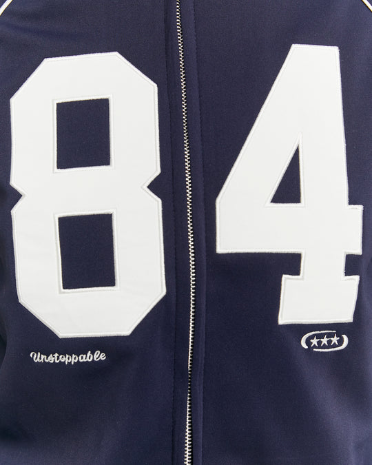 Embroidered Zip-Up Sweatshirt | Navy