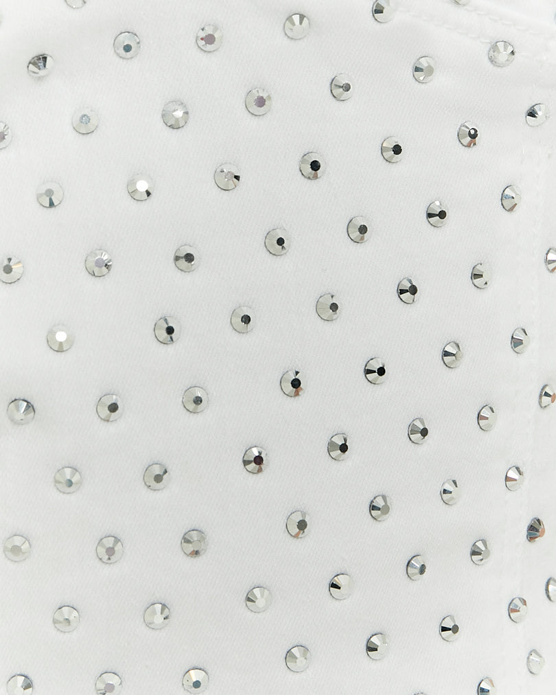 Top with Rhinestones | White