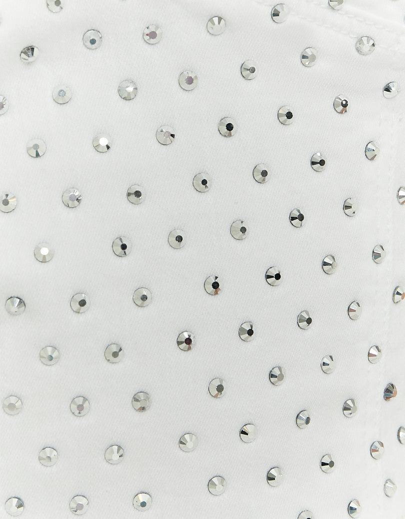 Top with Rhinestones | White