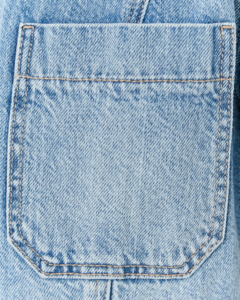 Cropped Over Shirt | Blue Wash