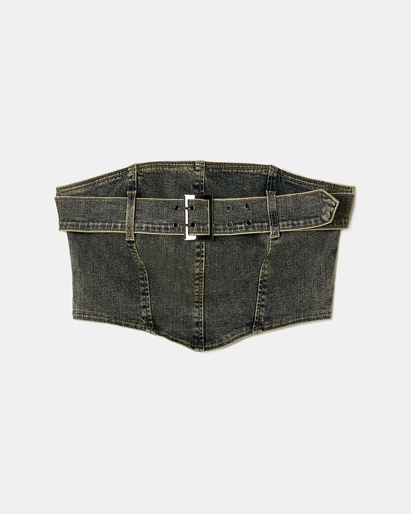 Strapless Denim Top | Vintage Wash