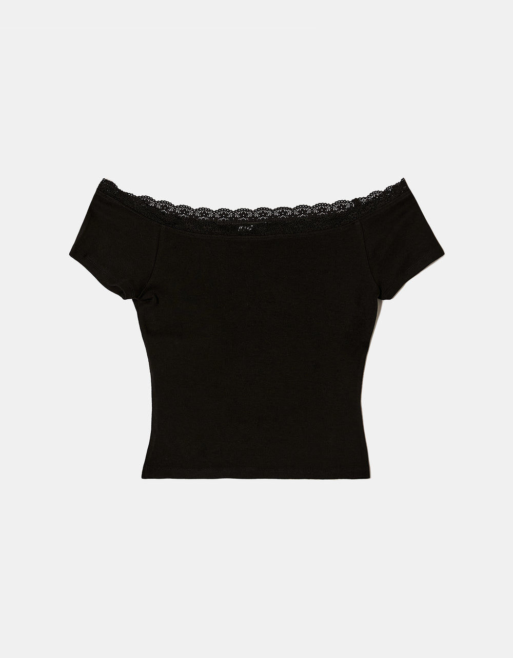 Basic Off Shoulder T - Shirt | Black