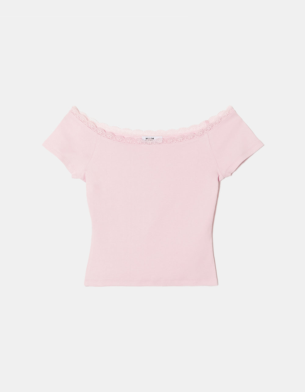 Basic Off Shoulder T - Shirt | Pink