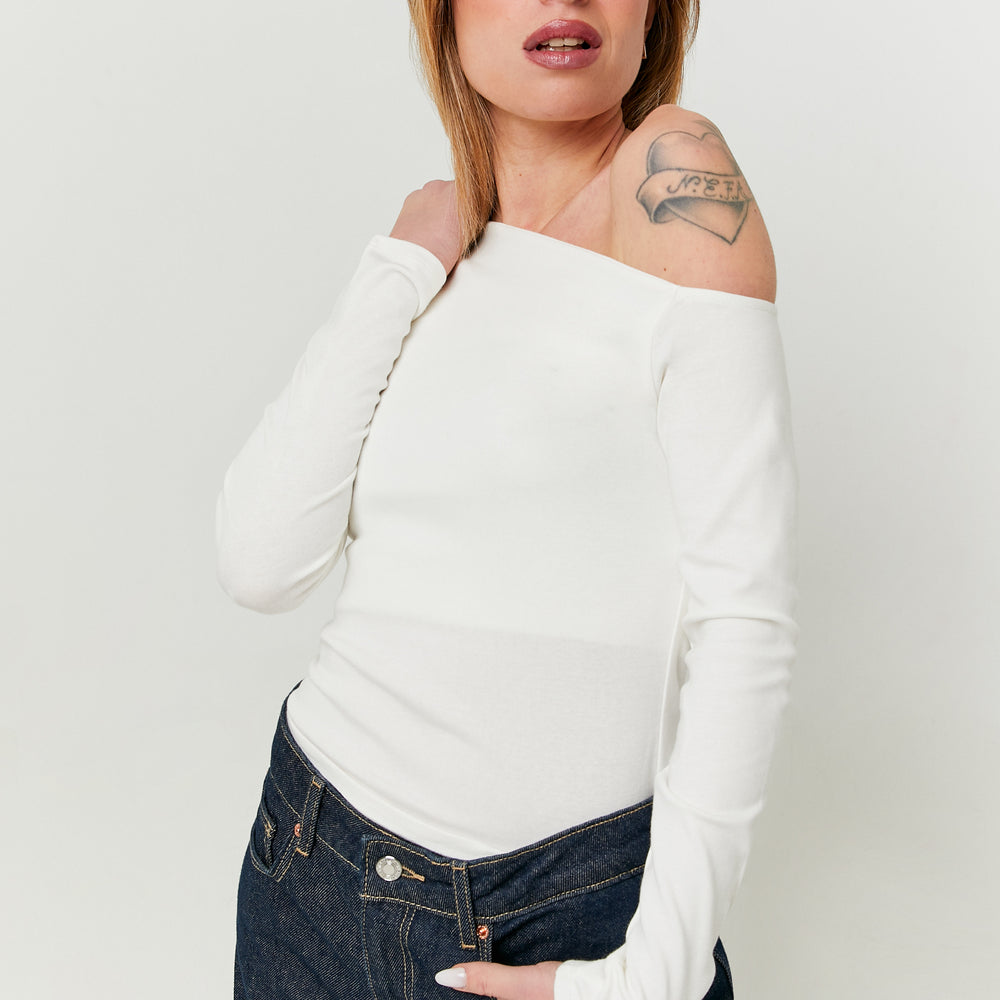 Basic T-shirt long sleeves | White