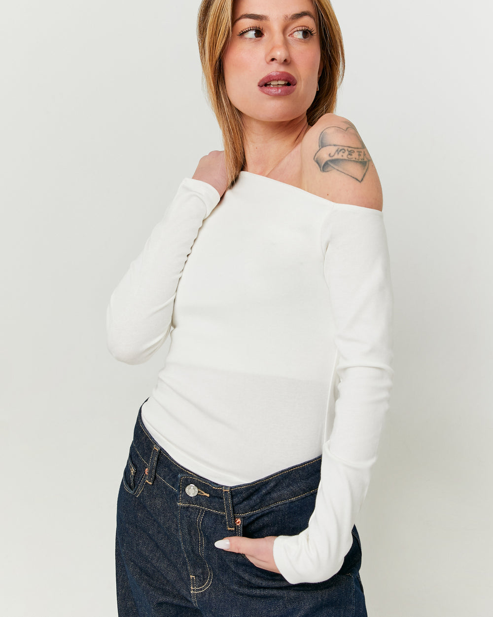 Basic T-shirt long sleeves | White