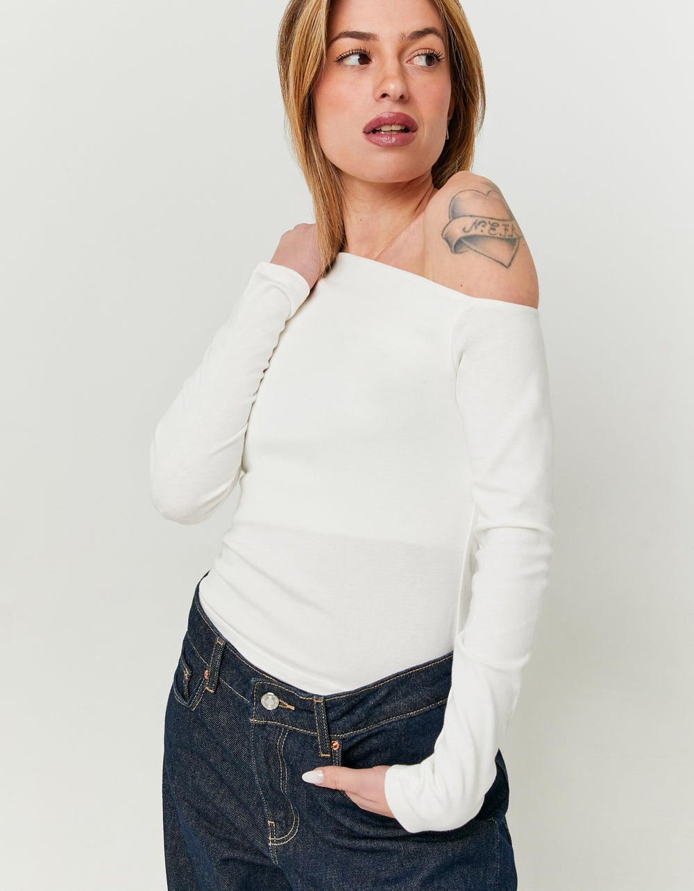 Basic T-shirt long sleeves | White