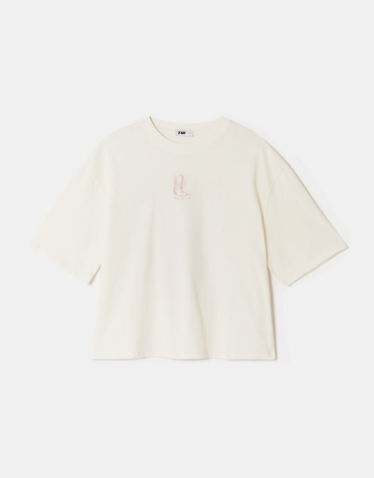 Oversized Printed T-Shirt | Off White