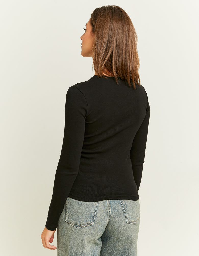 Wash Long Sleeves T-shirt | Black