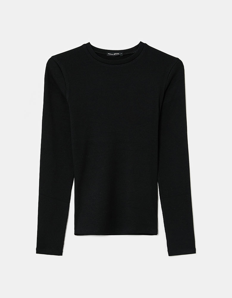 Wash Long Sleeves T-shirt | Black