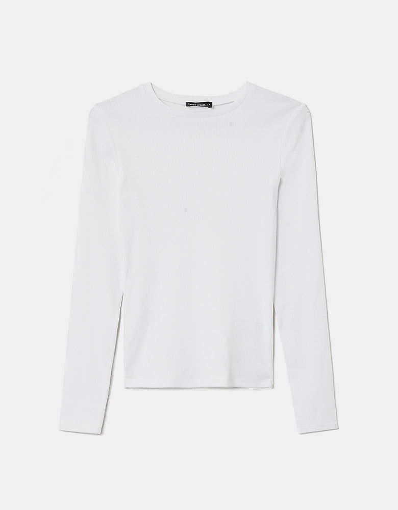 Wash Long Sleeves T-shirt | White