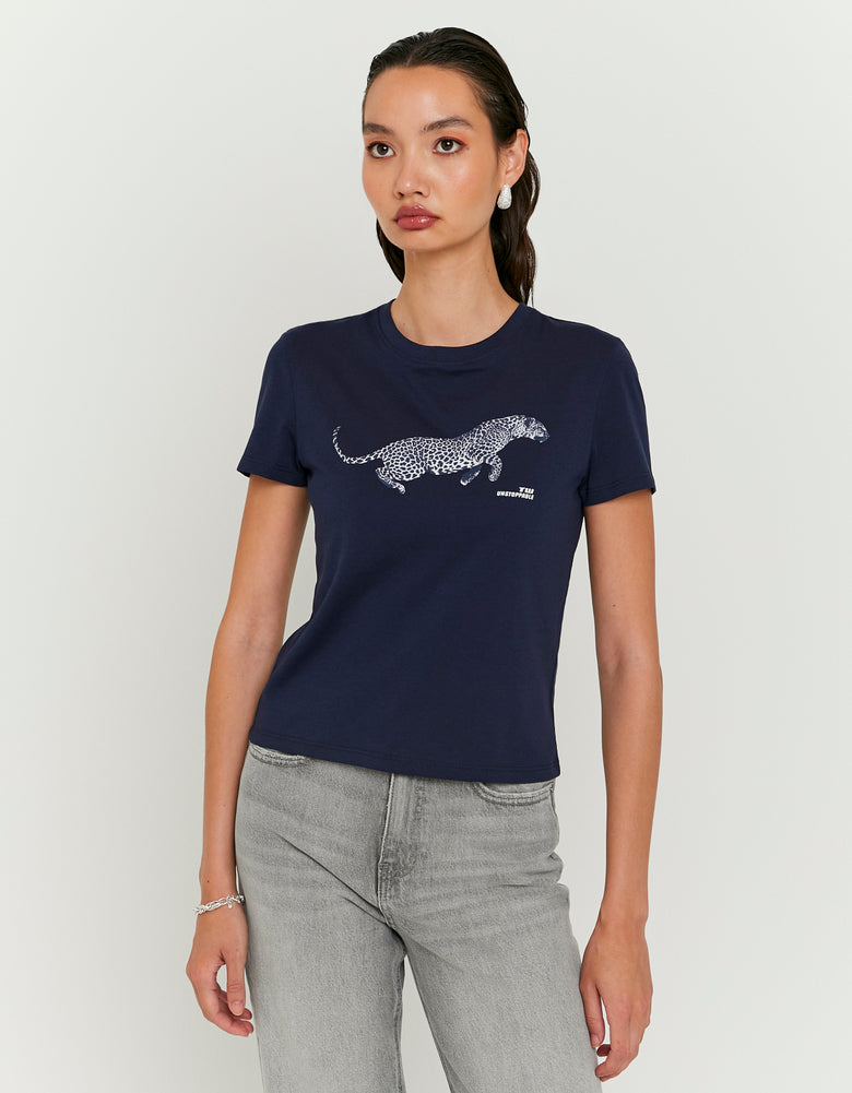 Printed T-Shirt | Navy
