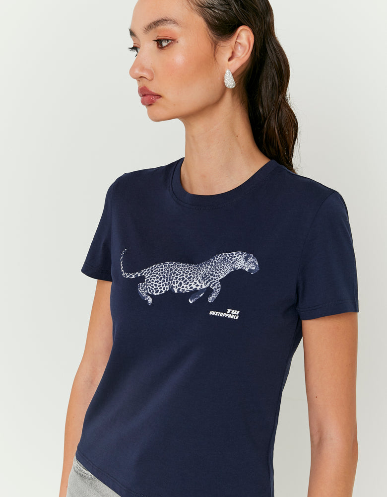Printed T-Shirt | Navy