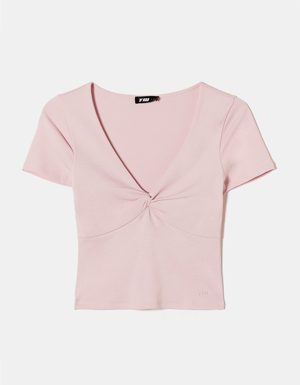 Basic Top with Twisted Front Knot | Pink