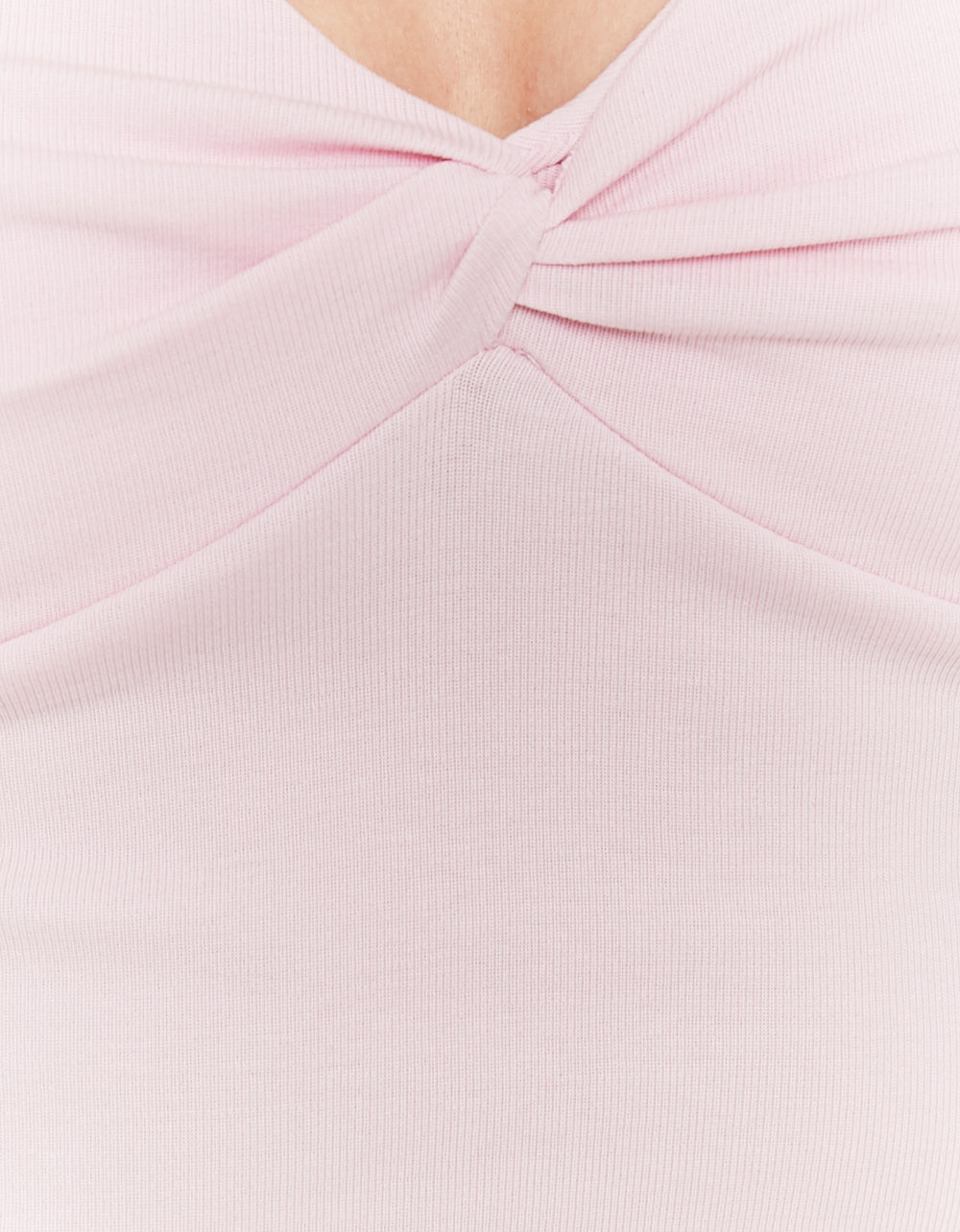 Basic Top with Twisted Front Knot | Pink