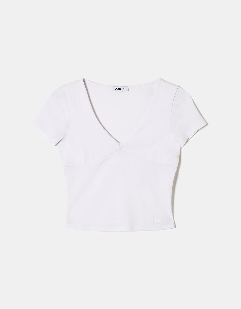 Basic Top with Twisted Front Knot | White