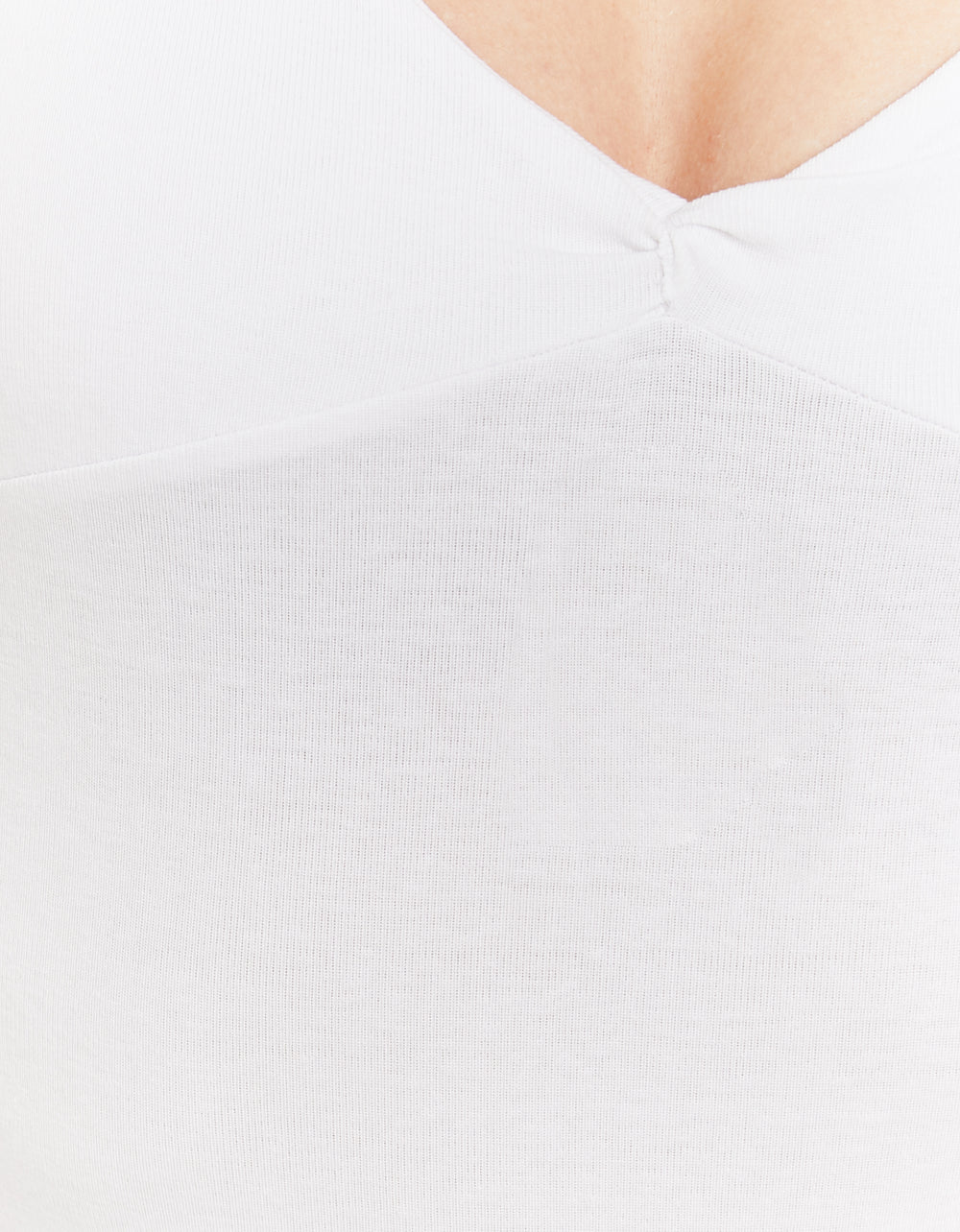 Basic Top with Twisted Front Knot | White