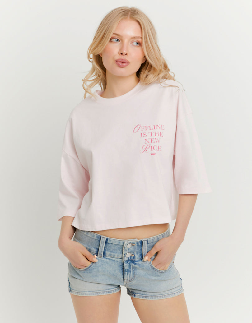 Oversized Printed T-Shirt | Pink