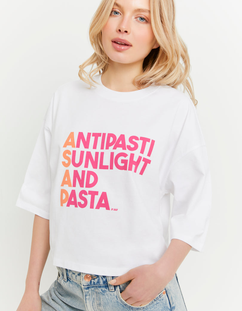 Oversized Printed T-Shirt | White