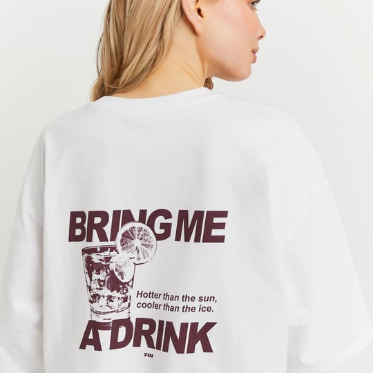 Oversized Printed T-Shirt | White