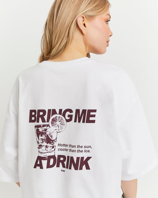 Oversized Printed T-Shirt | White