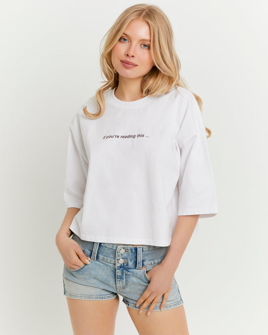 Oversized Printed T-Shirt | White