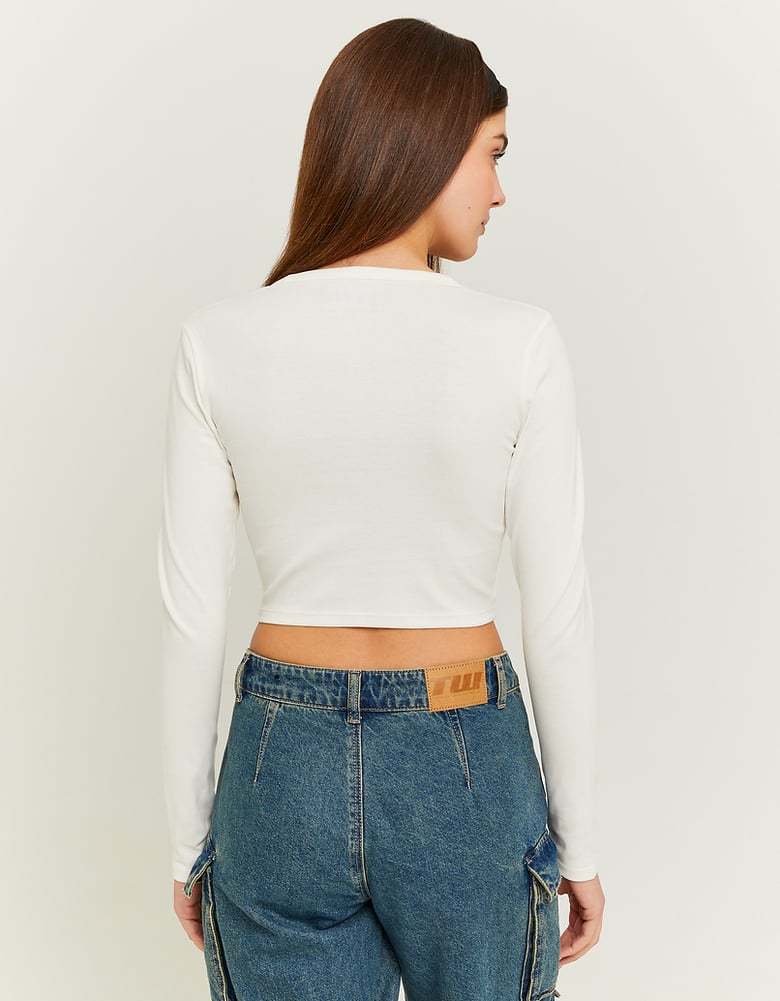 Cropped Printed T-shirt | Off White