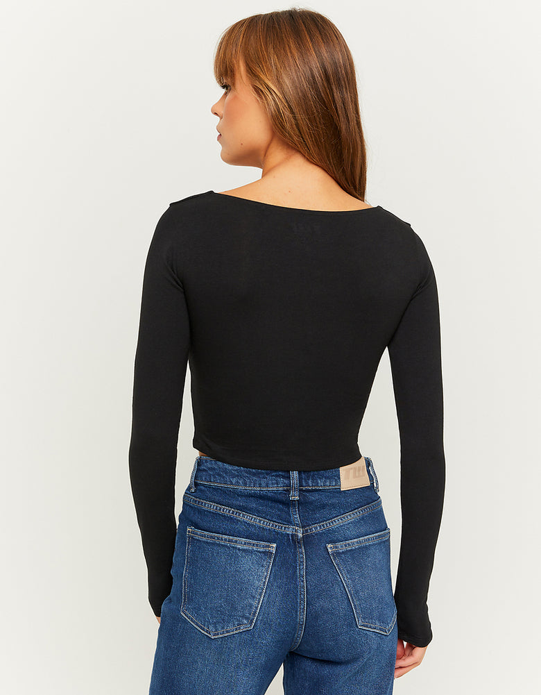 Cropped Basic T?Shirt | Black