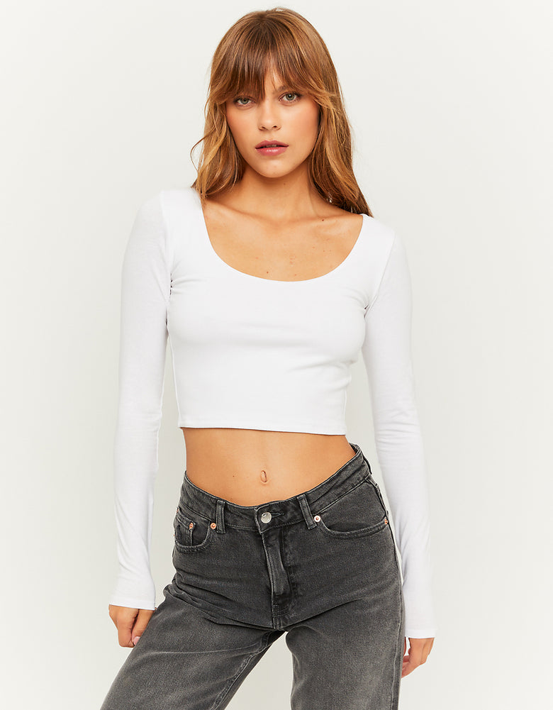 Cropped Basic T?Shirt | White