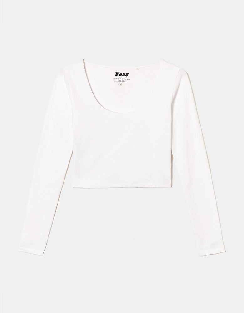 Cropped Basic T?Shirt | White