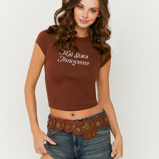 Printed T-shirt | Brown