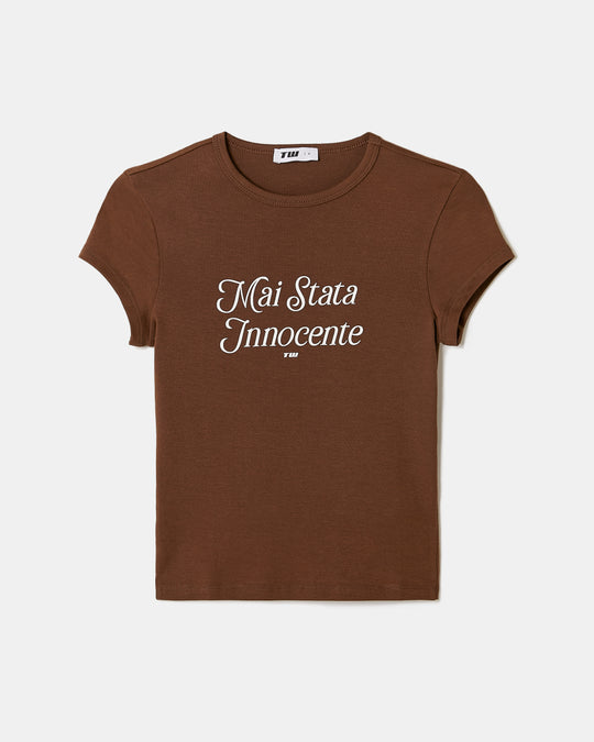 Printed T-shirt | Brown