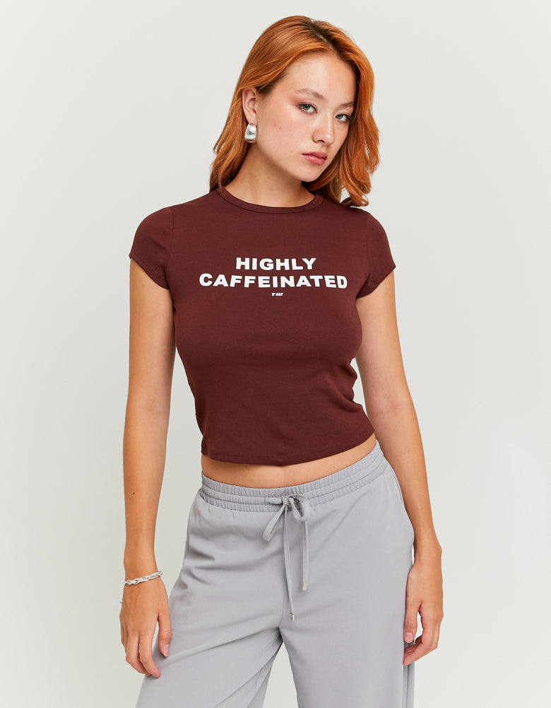 Printed T-shirt | Brown